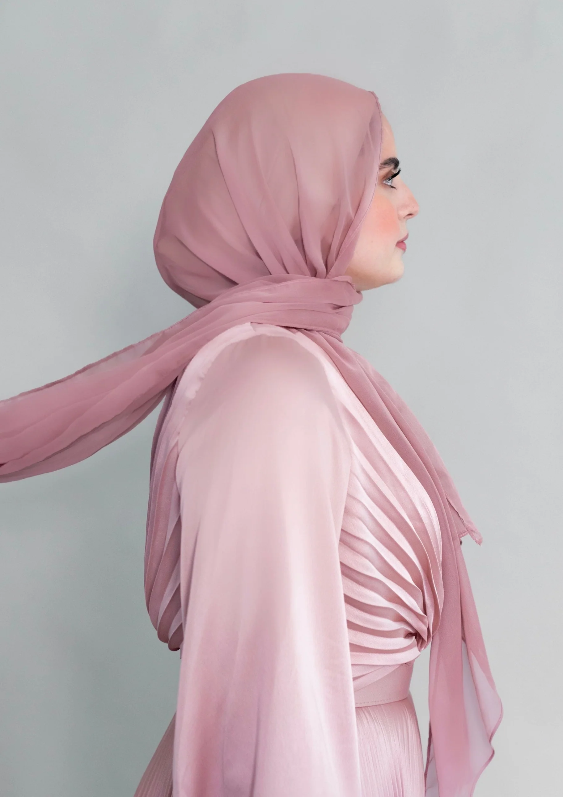Dusty Pink Shimmering Scarf - Image 3