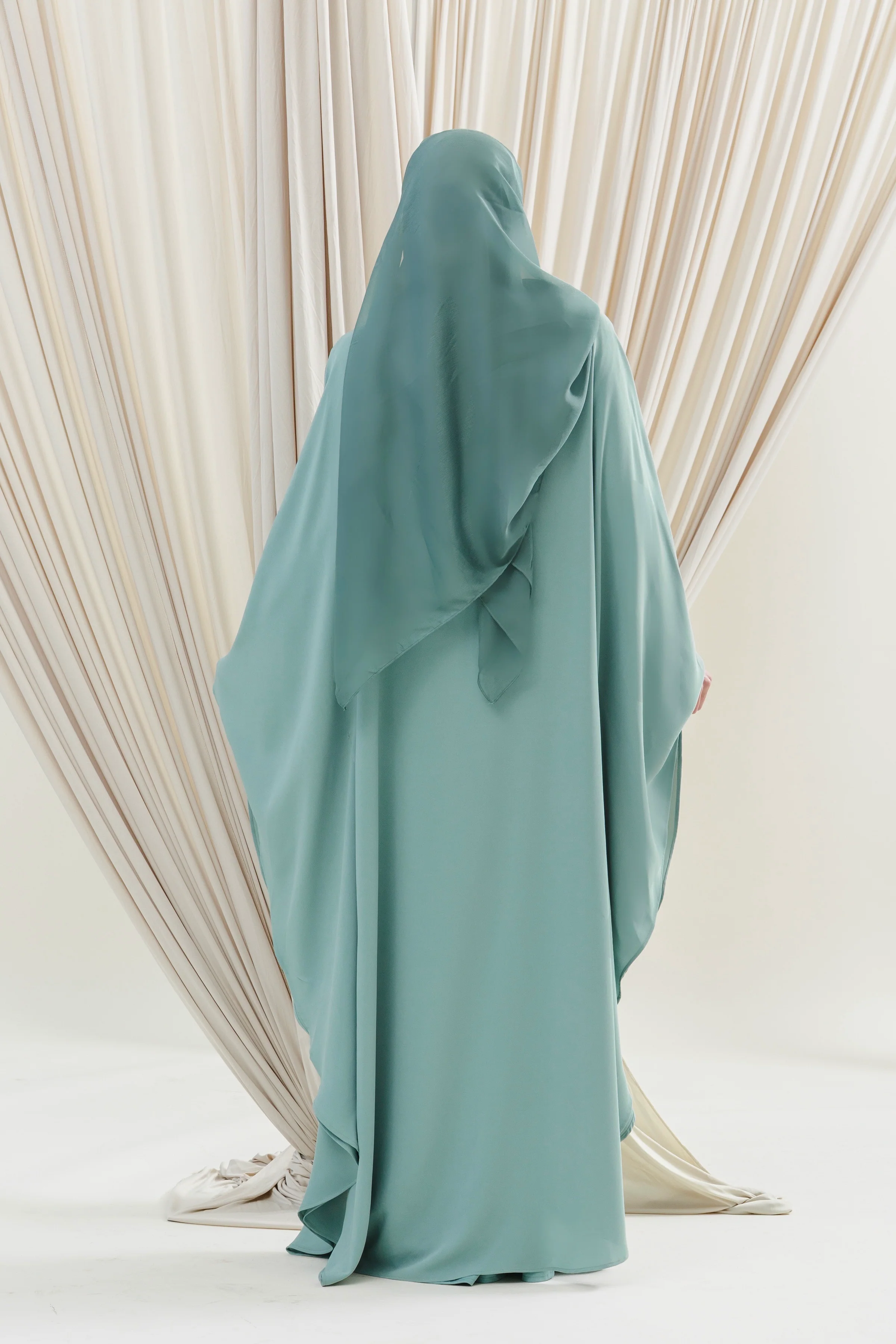Sea Green Beaded Kaftan Gown - Image 6