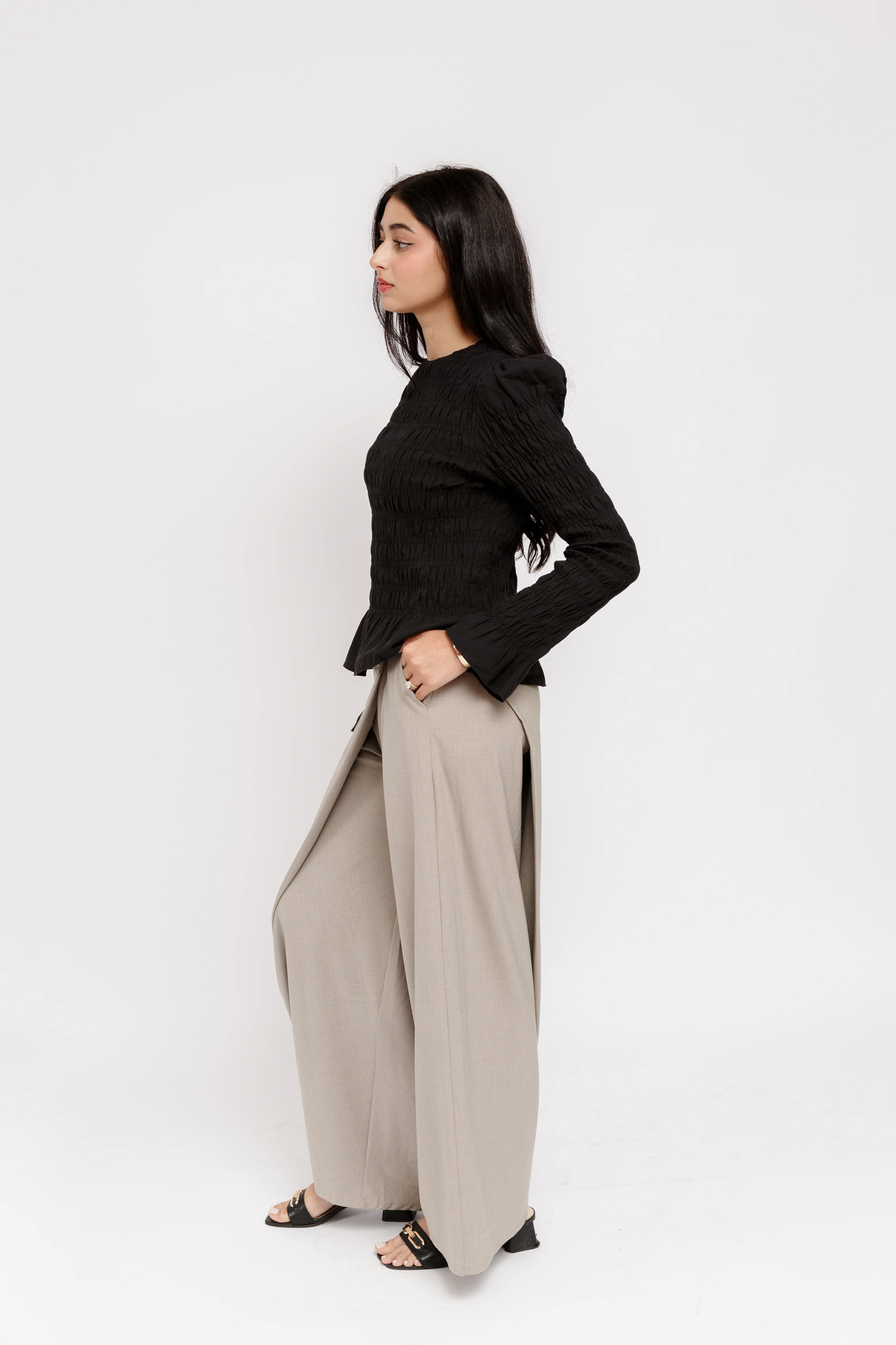 Taupe Foldover Pants - Image 4