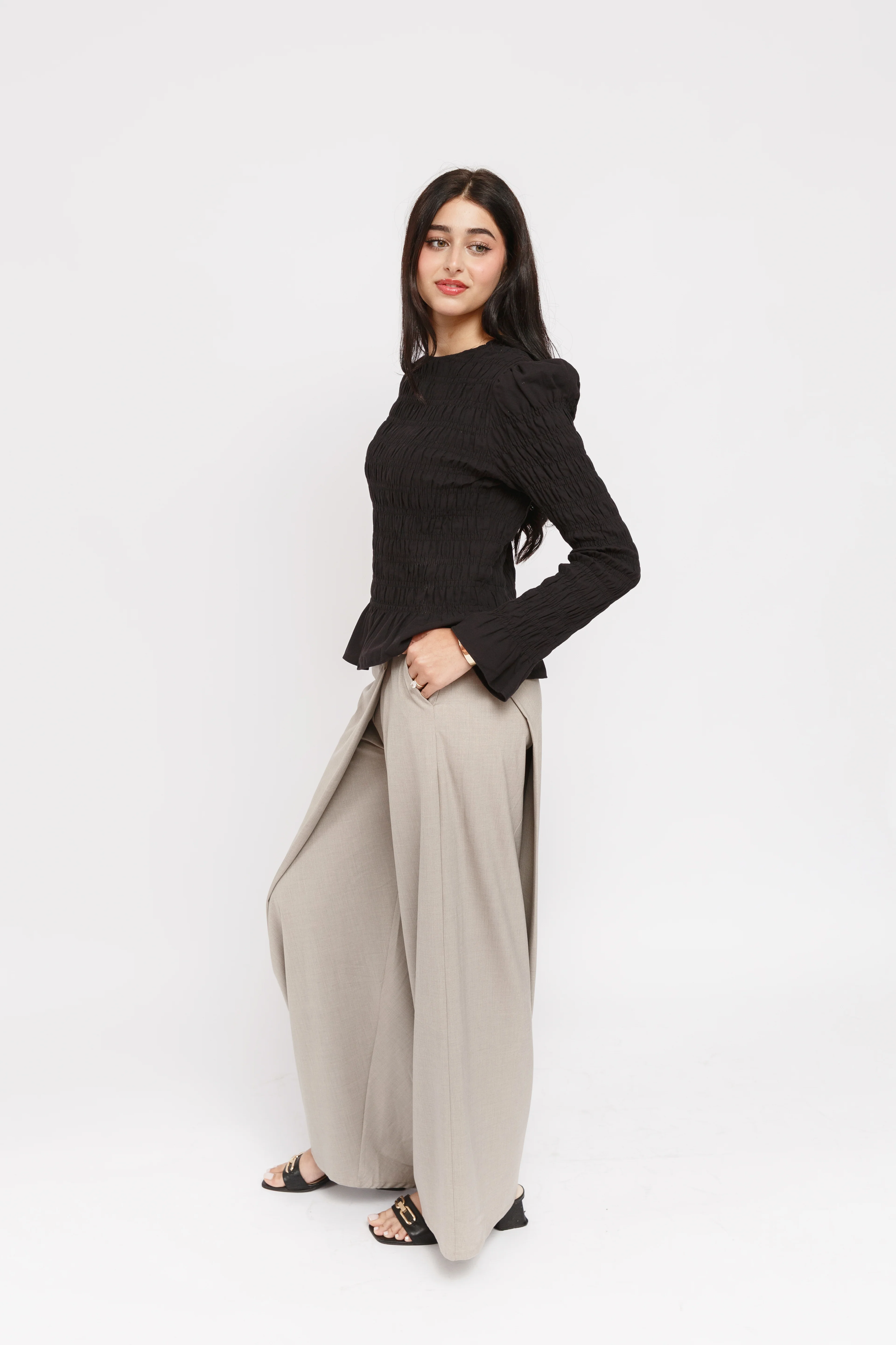 Taupe Foldover Pants - Image 6
